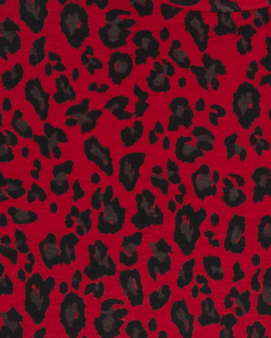 VIBE RED LEOPARD PRINT MOCKNECK [FINAL SALE] - Image 2