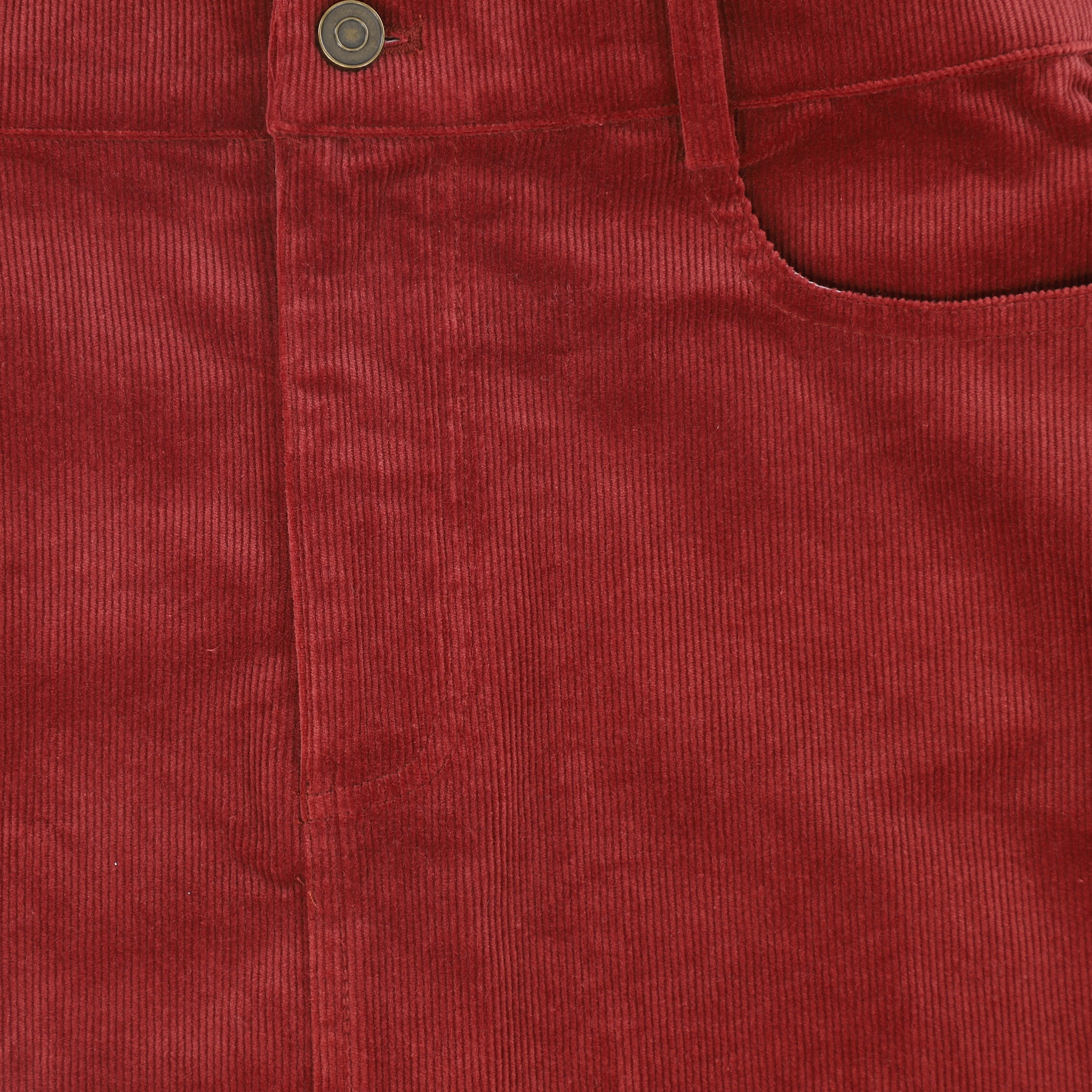 VIBE WINE CORDUROY FRINGE HEM SKIRT [FINAL SALE] - Image 2