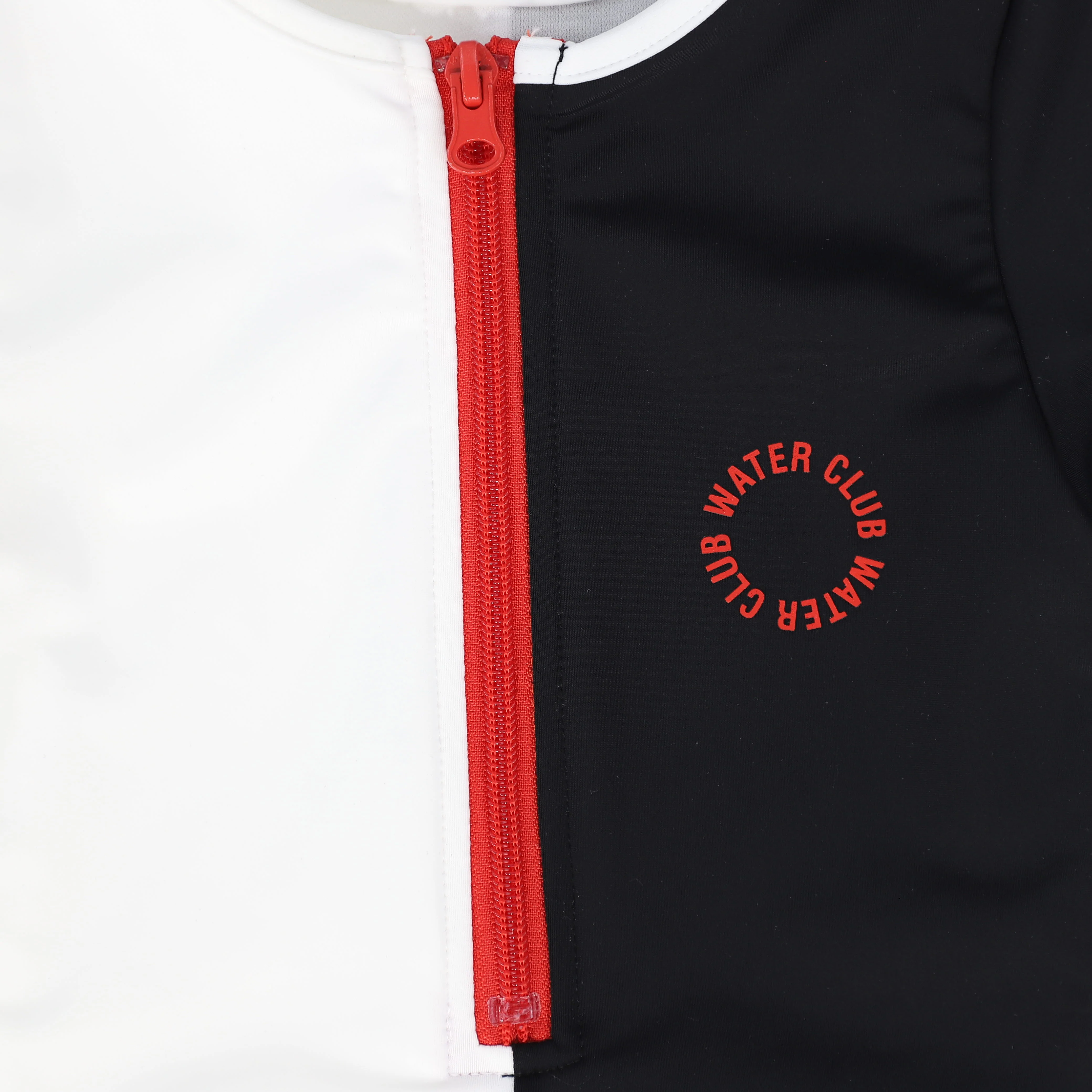 WATER CLUB BLACK/WHITE COLORBLOCK HALF ZIP SWIMSUIT [FINAL SALE] - Image 3