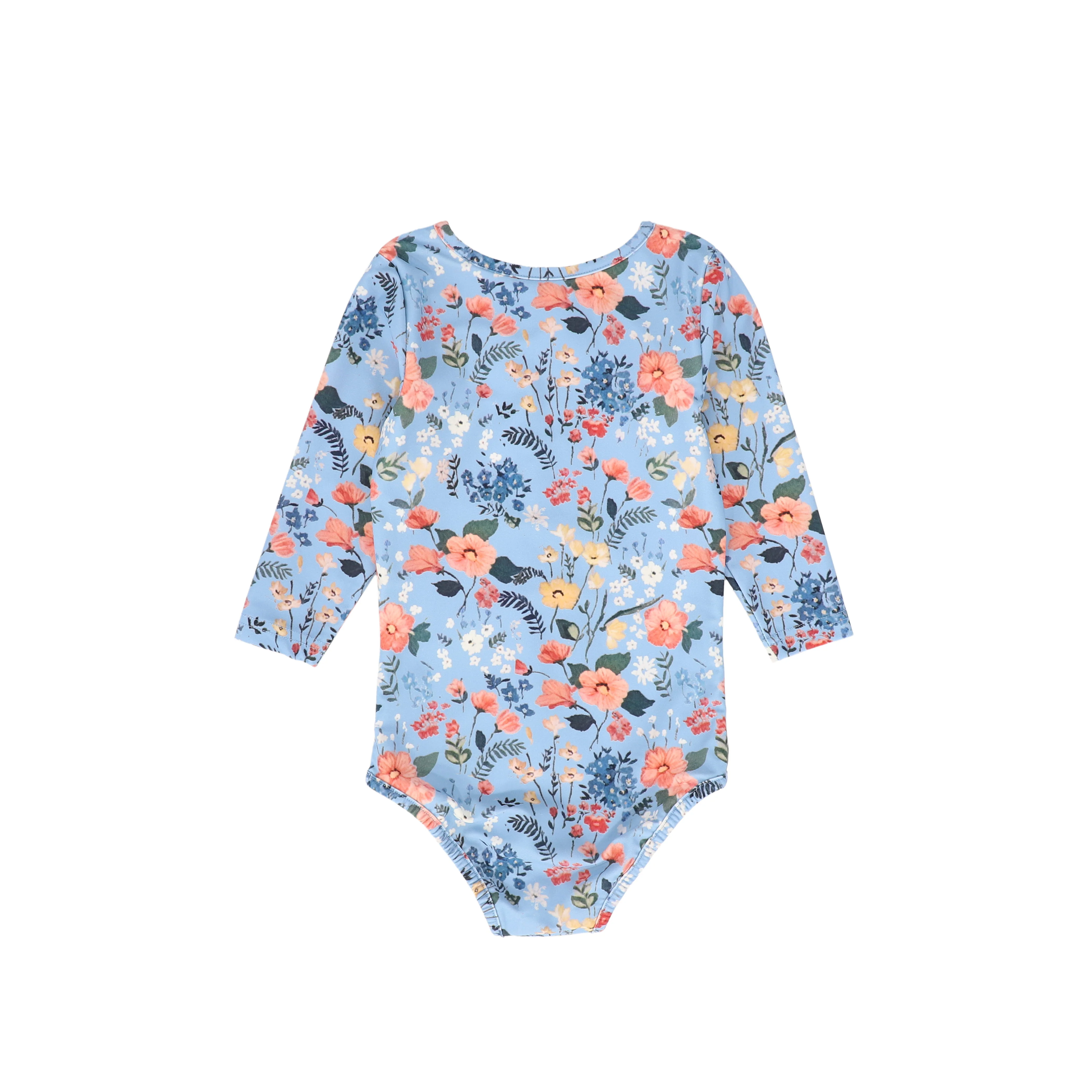 WATER CLUB BLUE FLORAL OUTLINE HALF ZIP SWIMSUIT - Image 2